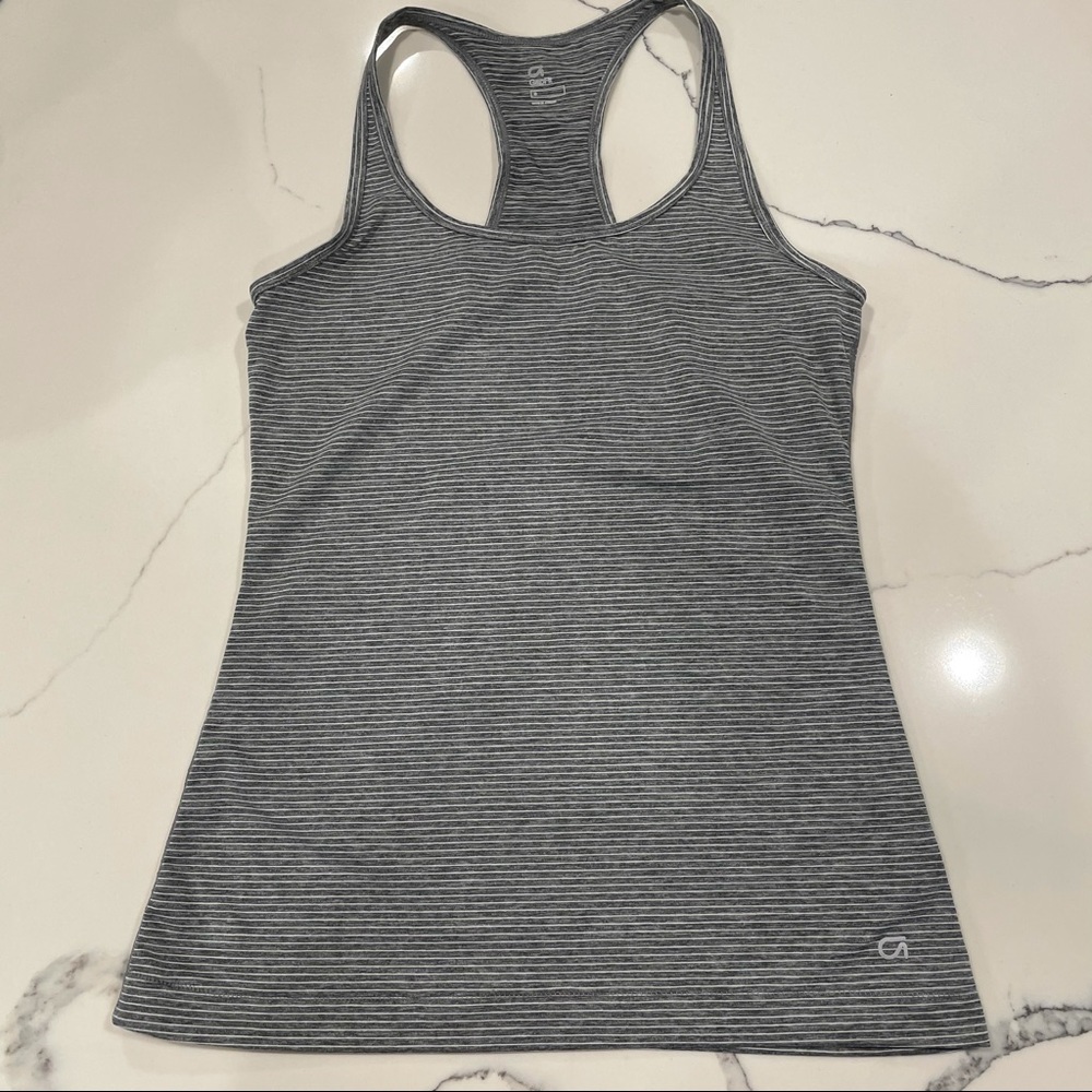 GAPFit Grey Stripe Racerback Tank Top Small